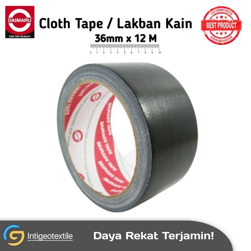 

Daimaru Cloth Tape Lakban Kain Hitam 36 mm x 12 M