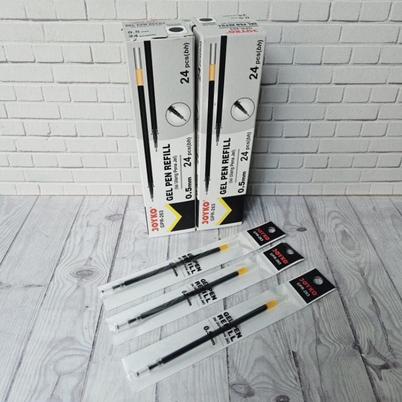 

Refil gel pen joyko gpr 263 isi ulang tinta pena joyko//gpr-263 1 box isi 24 pcs warna hitam