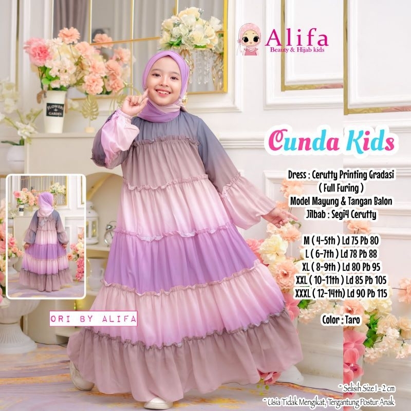 CUNDA KIDS DAVINA KIDS MELODY KIDS RANAYA KRIWIL ORI ALIFA / GAMIS DRESS SYARI ANAK PEREMPUAN