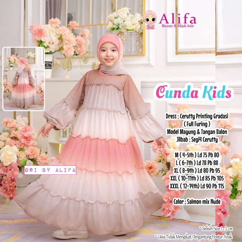 CUNDA KIDS DAVINA KIDS vol 2 MELODY KIDS RANAYA KRIWIL ORI ALIFA / GAMIS DRESS SYARI ANAK PEREMPUAN