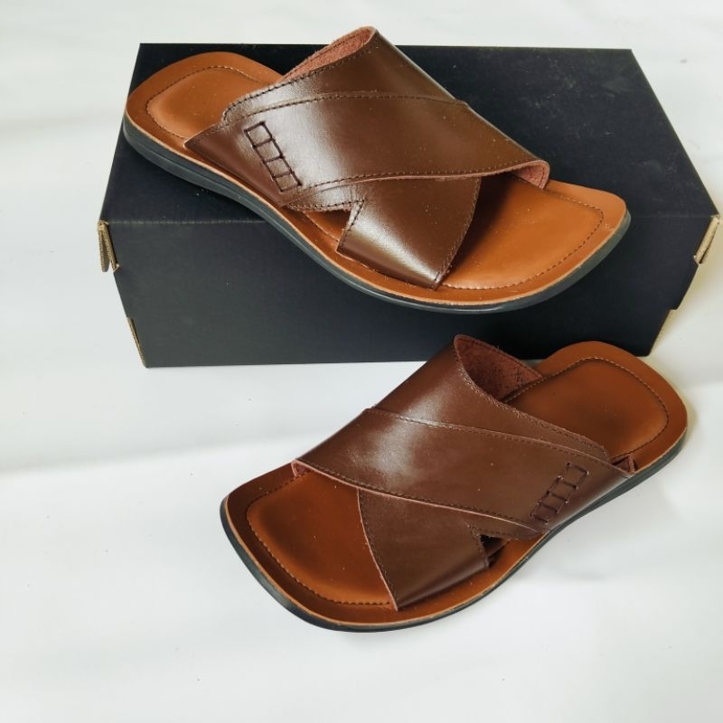 Sandal/sendal kulit pria/laki laki/sandal kulit asli