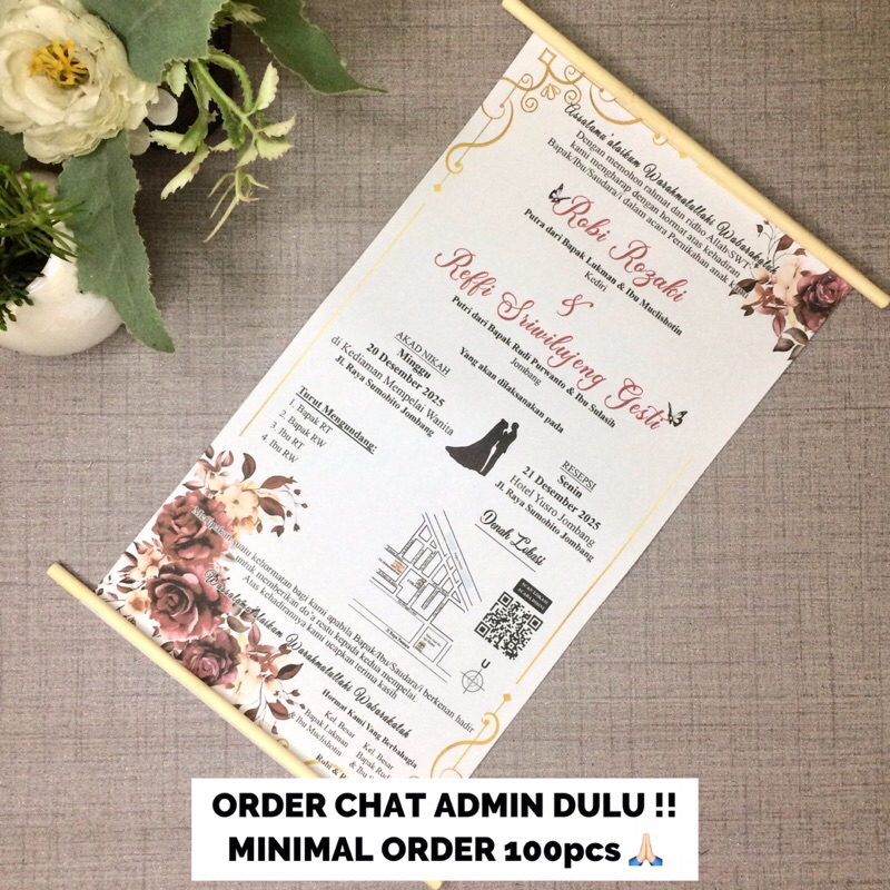 Undangan Pernikahan Kertas/Undangan Pernikahan Murah/Undangan Aesthetic/Undangan Rustic/Undangan Gul