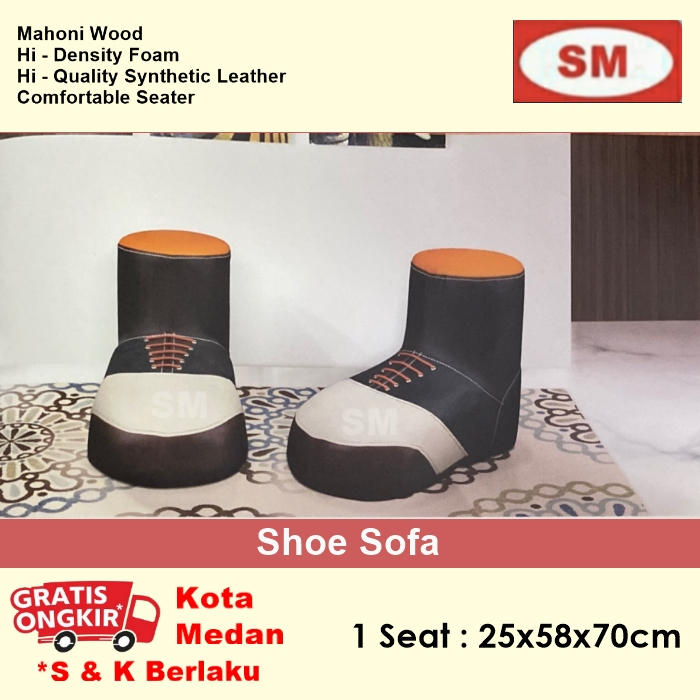 SOFA SEPATU - SOFA MODERN UNIK - SOFA MINIMALIS- SOFA SANTAI (1 SET, 2 BUAH)