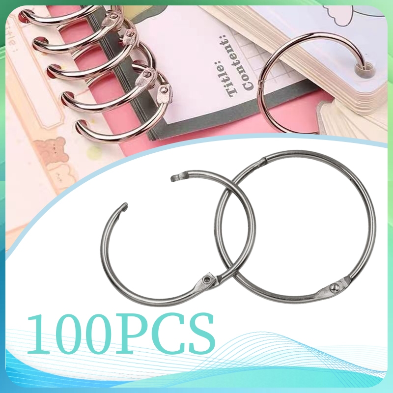 100pcs Ring Besi Binder Ring Binder Buka Tutup 30-35mm Ring Buku Binder Ring Binder Ninkel
