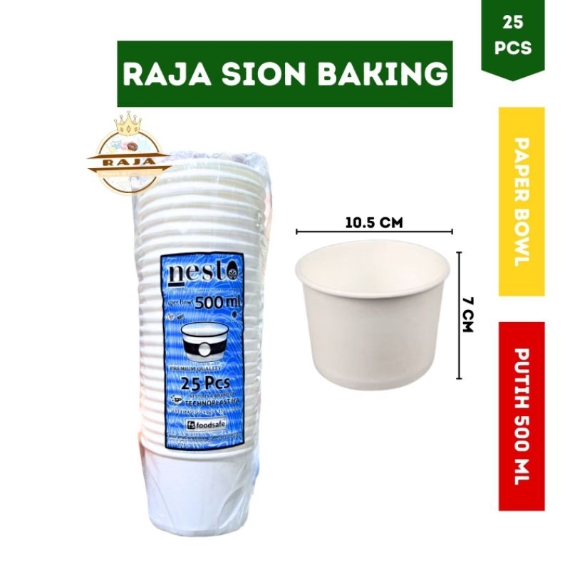 Paper Bowl / Mangkok Kertas 500ML NESTO (TANPA TUTUP)