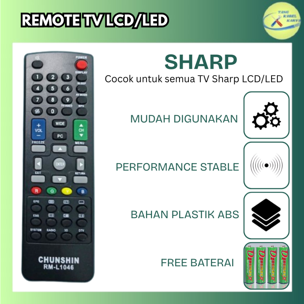 REMOTE REMOT TV LCD LED SHARP AQUOS 32"INCH MULTI UNIVERSAL