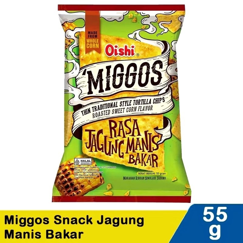 

Oishi MIGGOS Snack tortilla rasa jagung 55 gram