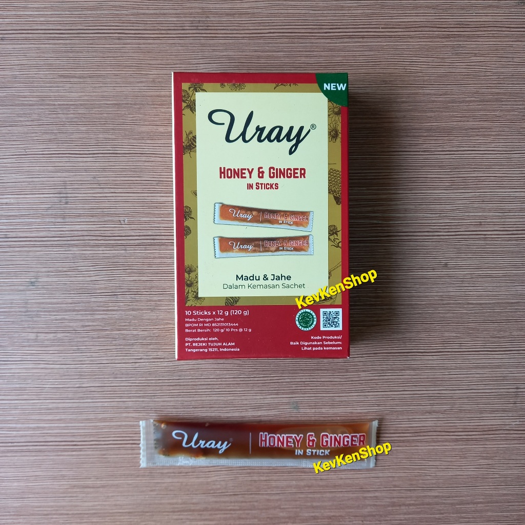 

Madu URAY Raw Honey atau Ginger Jahe per Kotak isi 10 Sticks Sachet