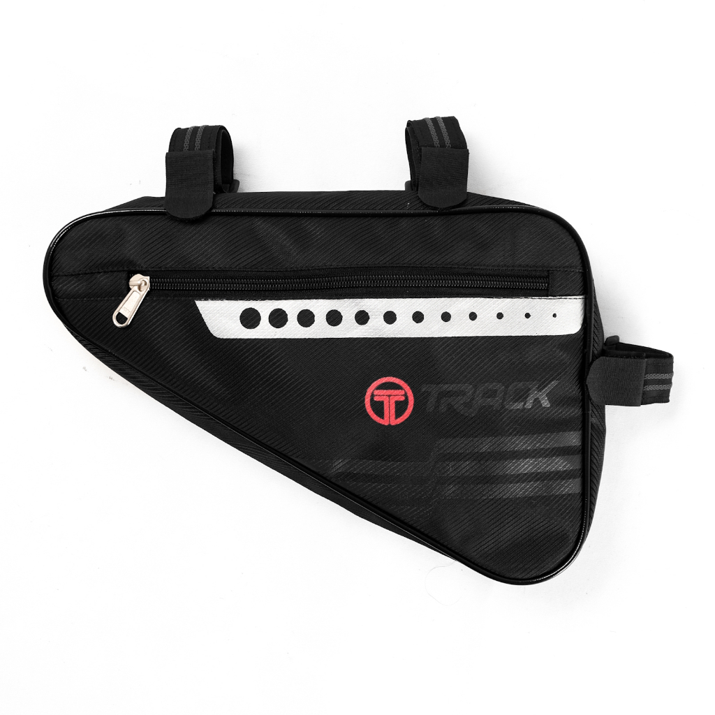 TRACK Tas Frame Sepeda Segitiga Bahan Semi Kulit Premium Anti Air ukuran BIG Resleting Waterproof