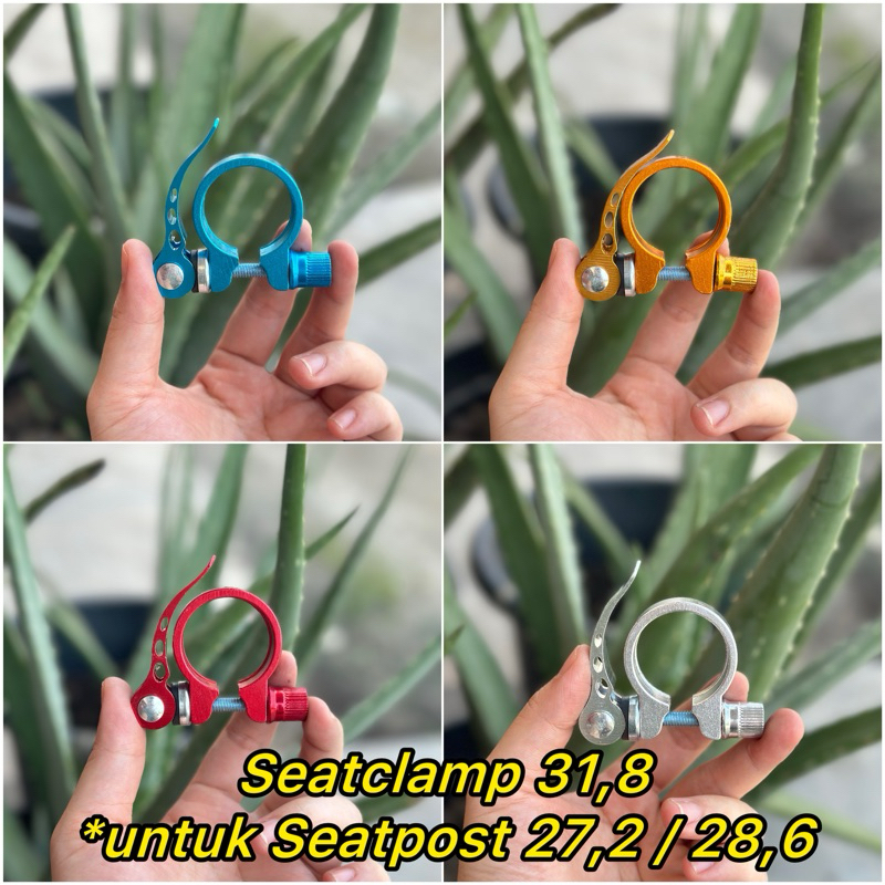 Seatclamp seat clamp QR Alloy 31,8 mm seatpost 27,2 dan 28,6 sepeda MTB, lipat