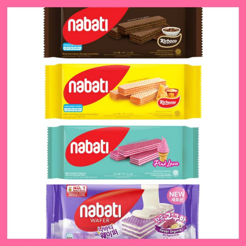 

richeese nabati wafer keju cokelat pink Korean goguma 110gr