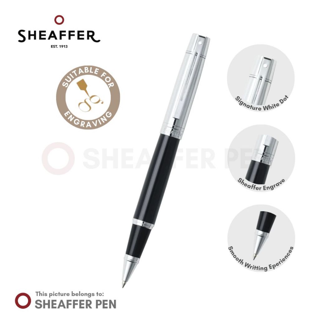 

Sheaffer® 300 Glossy Black and Bright Chrome Cap Rollerball Pen
