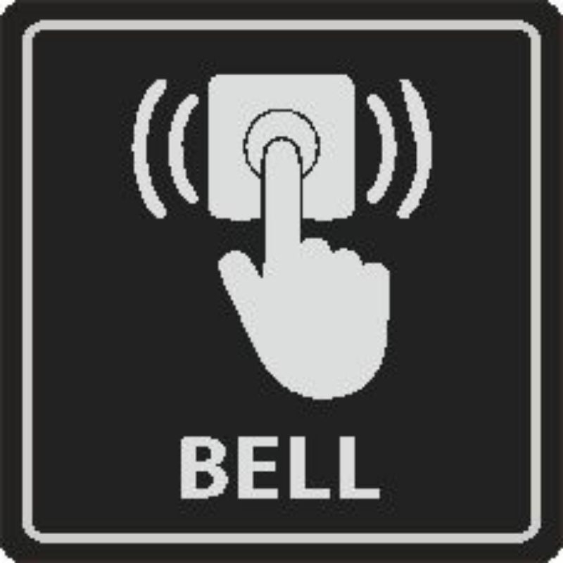 

sign bell akrilik 2 mm 10×10 cm