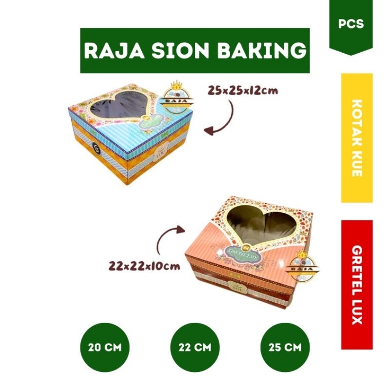 

Dus Kue / Kotak Kue Gretel Lux 20x20x10 22x22x10 25x25x12