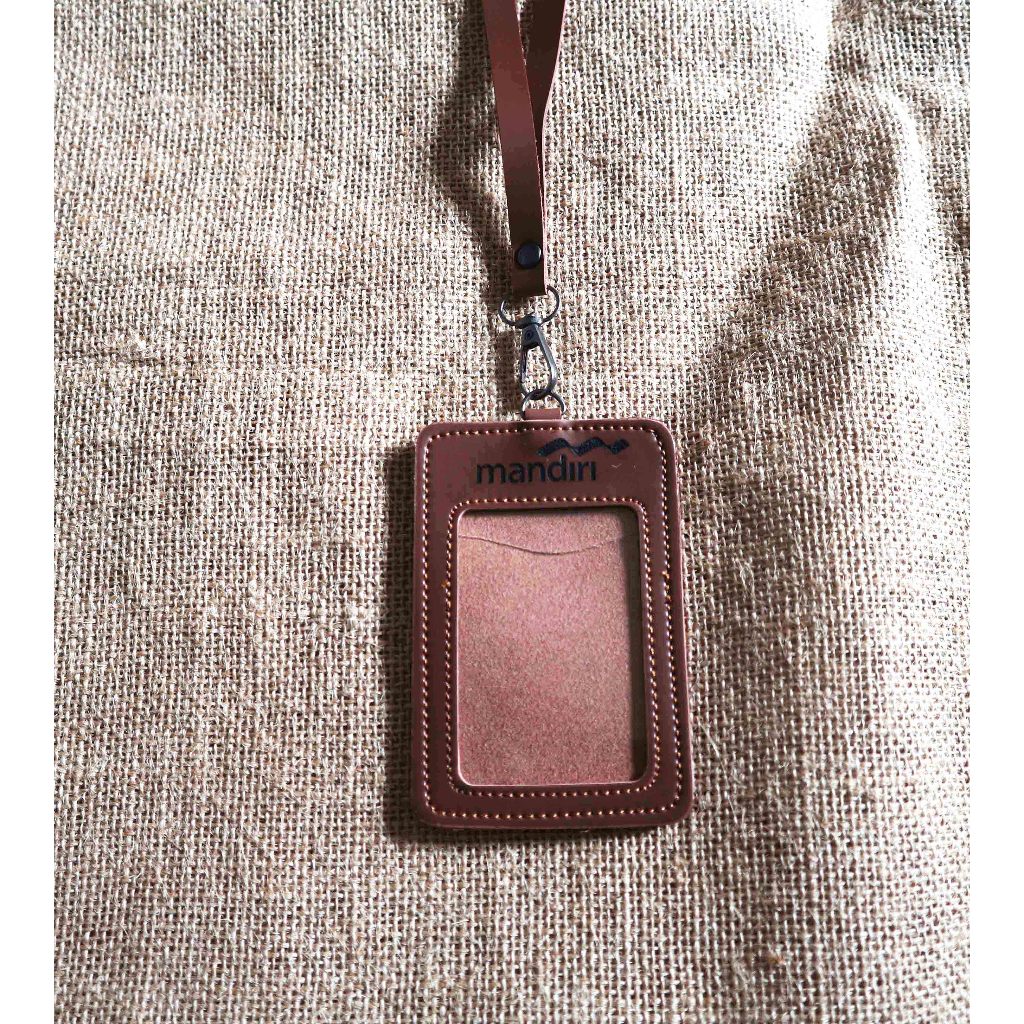 

LANYARD ID CARD HOLDER KULIT NAME TAG KULIT CUSTOM NAMA LOGO