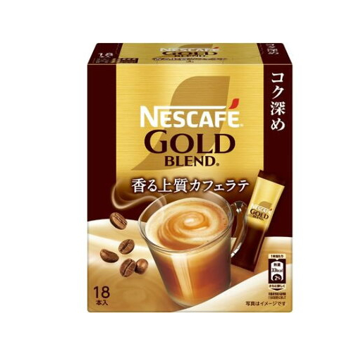

Nescafe Gold Blend Japan Rich Deep Cafe Latte Instant Coffee 18 Sticks