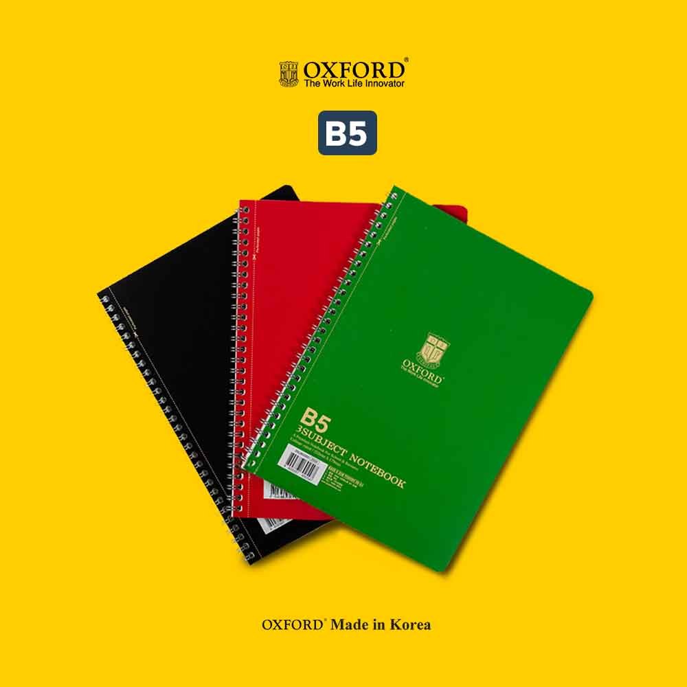 

Oxford Notebook B5 Spiral 50 Lembar - Spiral Hardcover Ivory Black / Green / Red