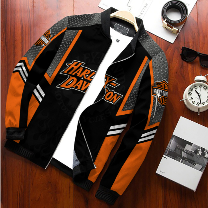 Jaket Bomber Pria High Quality Motif Harley Davidson Full Printing Bisa Custom art09