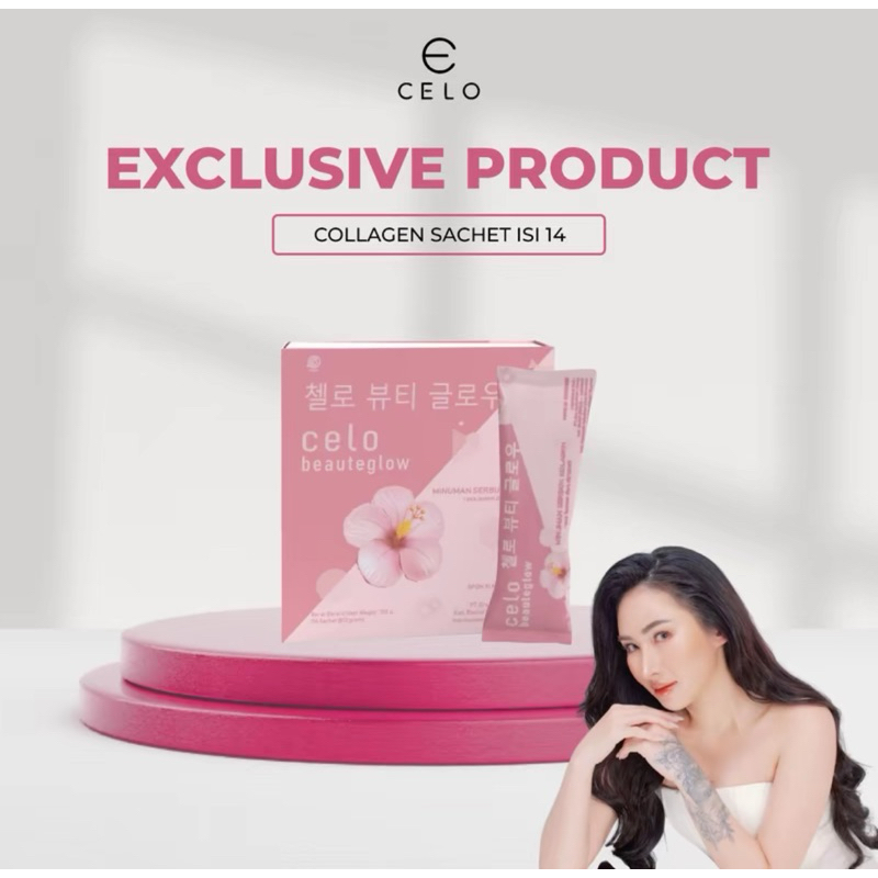 READY STOCK Celo Beauteglow Colagen Strawberry Collagen Drink Celo Beaute