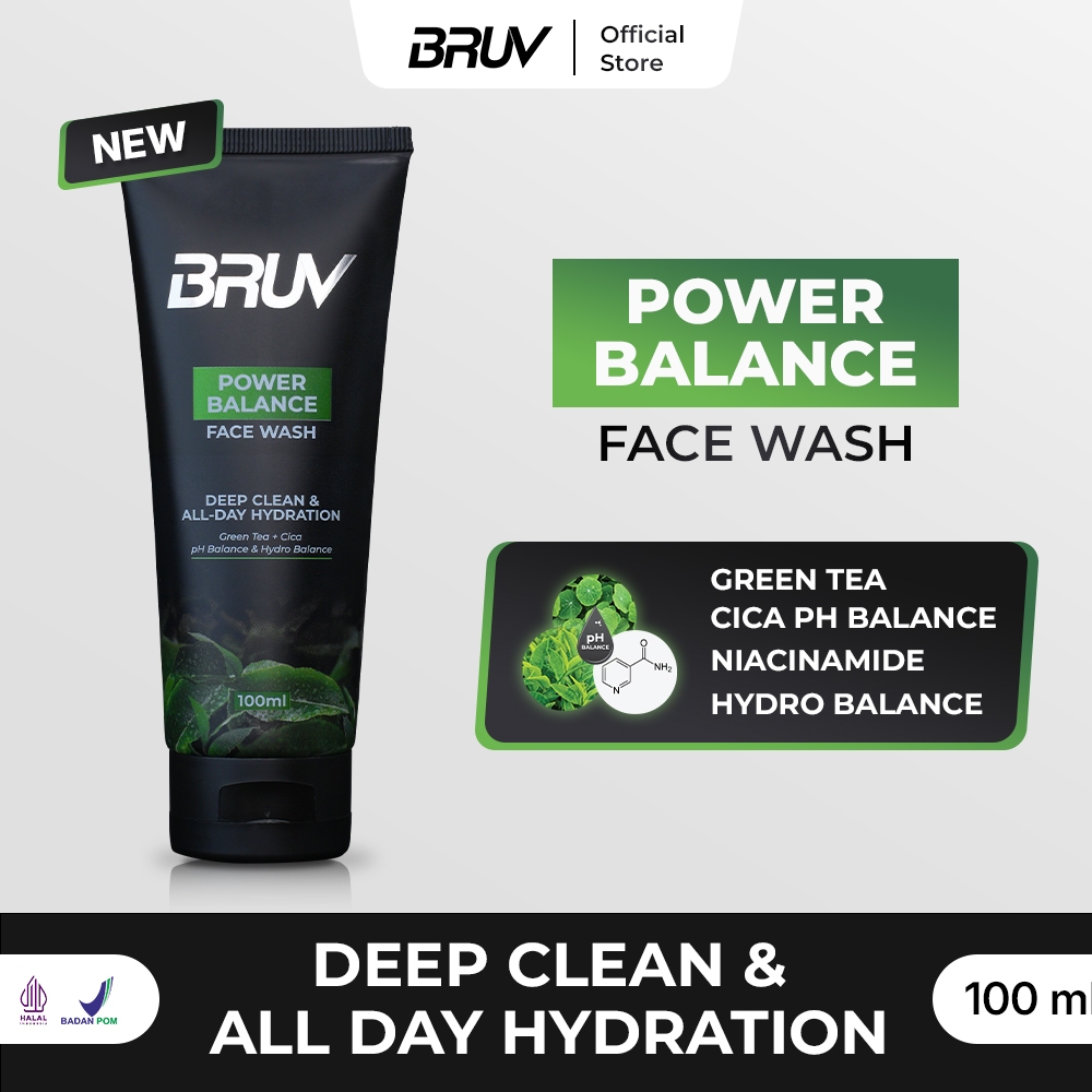 BRUV - Bruv Face Wash 100ml Sabun Cuci Muka Pria Cegah Jerawat Kurangi Minyak Berlebih Mencerahkan W