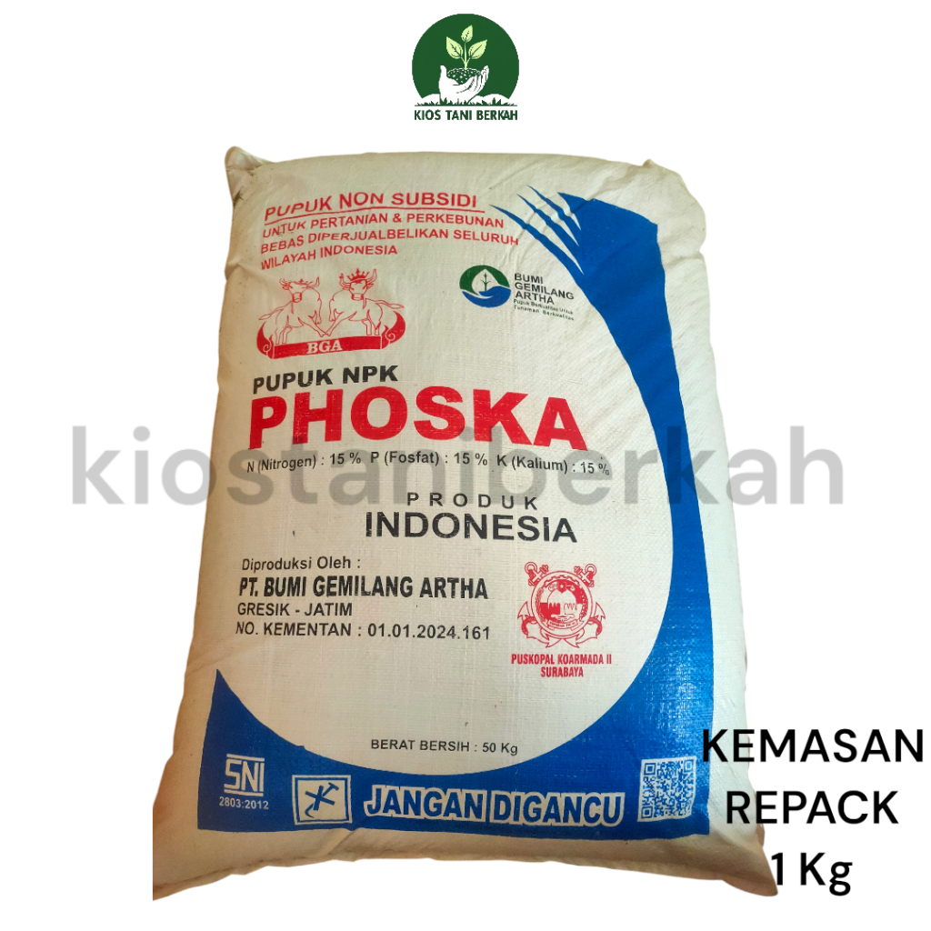 PUPUK NPK PHOSKA 15 15 15 NON SUBSIDI | KEMASAN REPACK 1 Kg