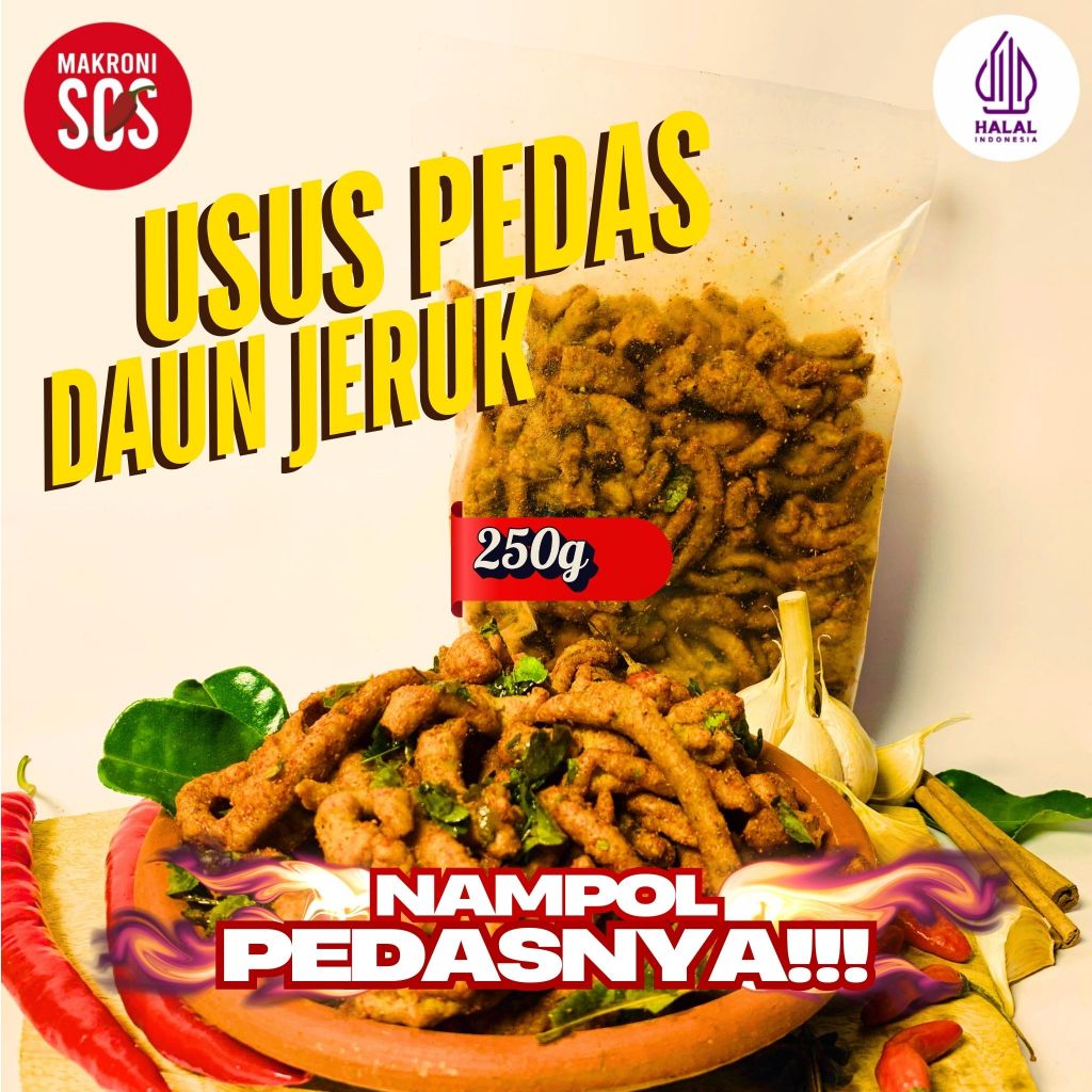 

250GR | 1/4KG KERIPIK USUS PEDAS DAUN JERUK USUS KRISPY KRIPSUS MAKARONISOS