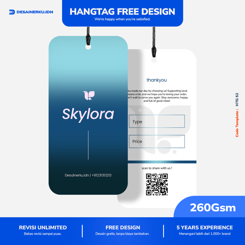 Hangtag Baju Custom FREE DESIGN | Cetak Label Tag Baju Desain Sendiri | Tag Baju Murah | FREE DESIGN