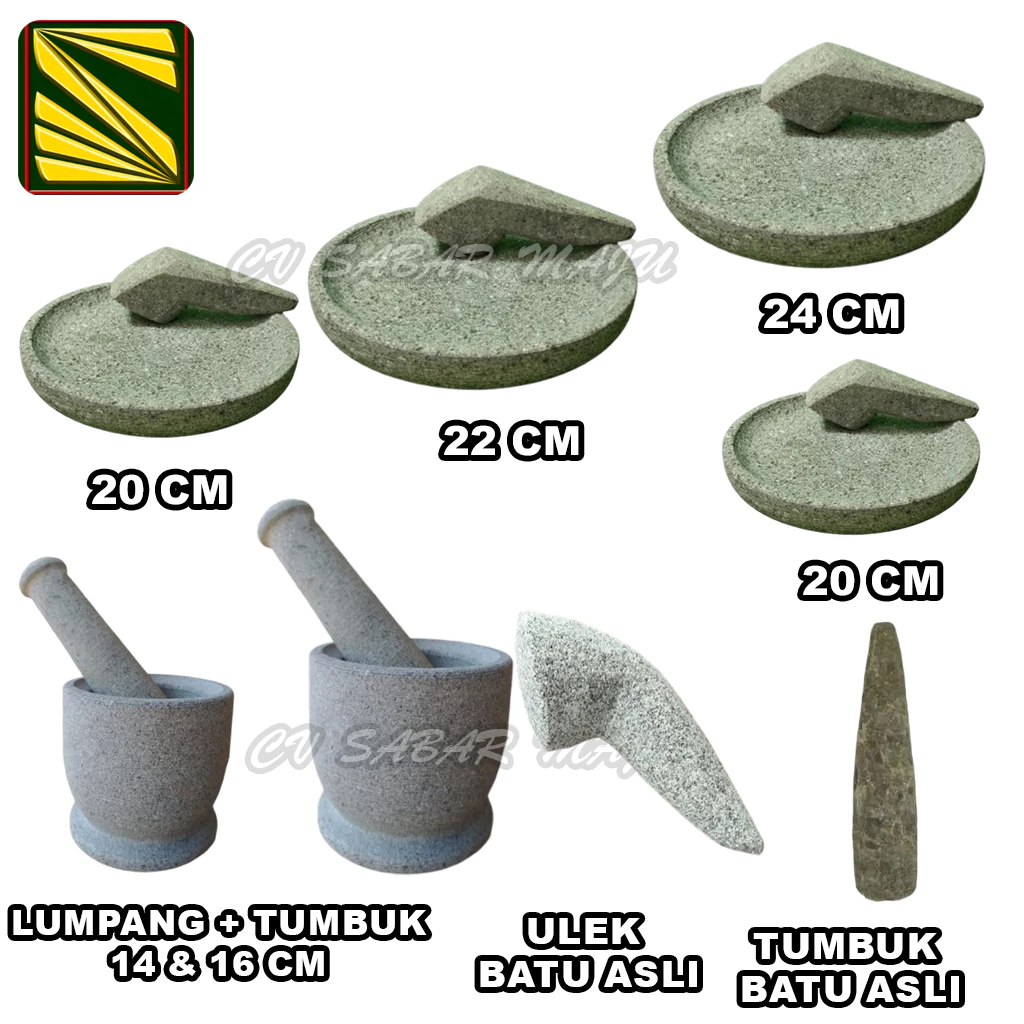 Cobek Batu Asli / Lumpang Batu Asli / Ulek Batu / Tumbuk Batu