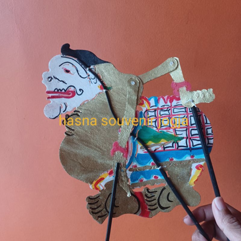 mainan tradisional lokal wayang kulit bukan wayang kertas karakter semar