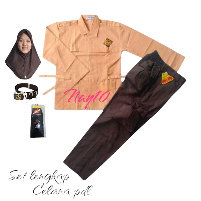 set lengkap baju pramuka panjang tali samping celana pramuka pdl sd anak perempuan