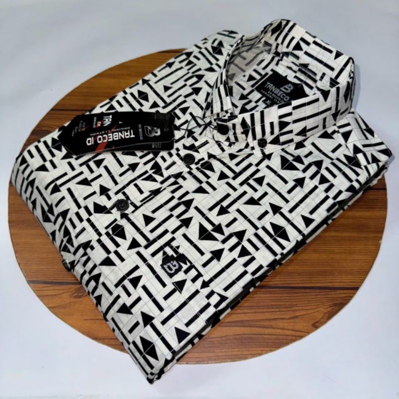 Kemeja Pria Motif Pria Cowok Lengan Pendek Bunga Formal Casual Murah Slimfit All Size M L XL Bagus