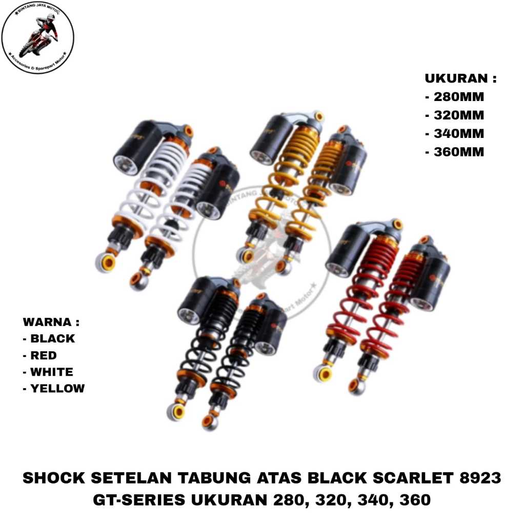 Sokbeker  Belakang Shock Tabung Atas Scarlet 8923 GT - SERIES Shock Tabung Atas Scarlet