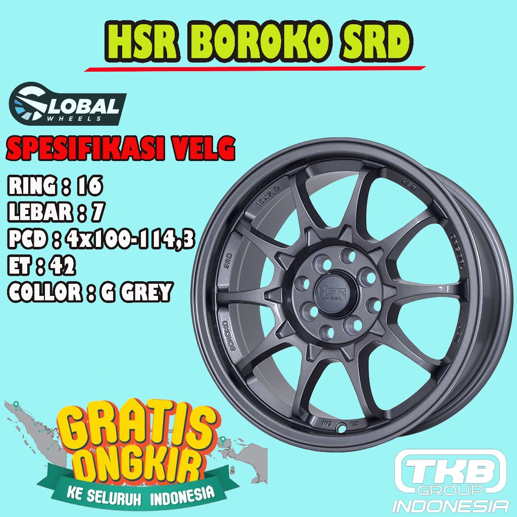 Velg Mobil Racing CE28 Ring 16 HSR Boroko Srd Buat Jazz, Livina, Baleno, Mazda2, Avanza Dll