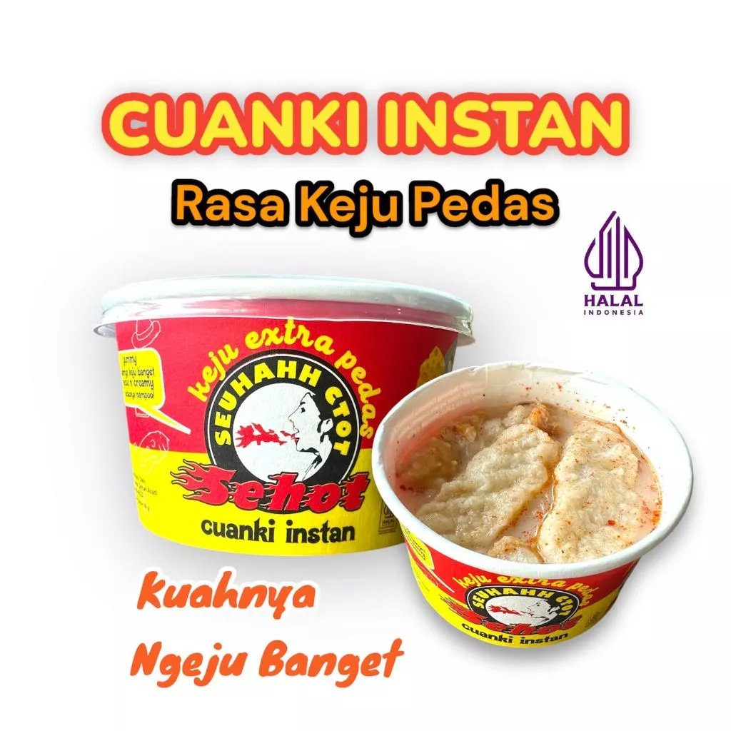 

CUANKI INSTAN SEHOT RASA KEJU PEDAS KEMASAN CUP MAKANAN INSTAN