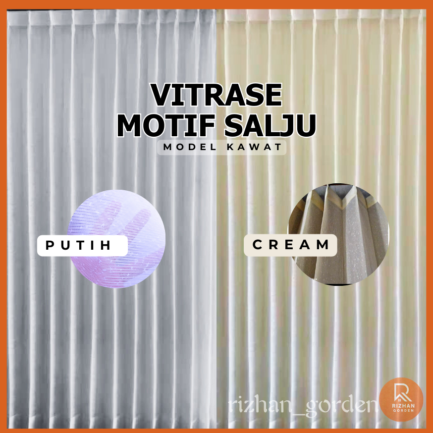 Vitrase Gorden Polos Transparan Motif salju - Vitrase Gorden Polos Tebal - Vitrase Polos /