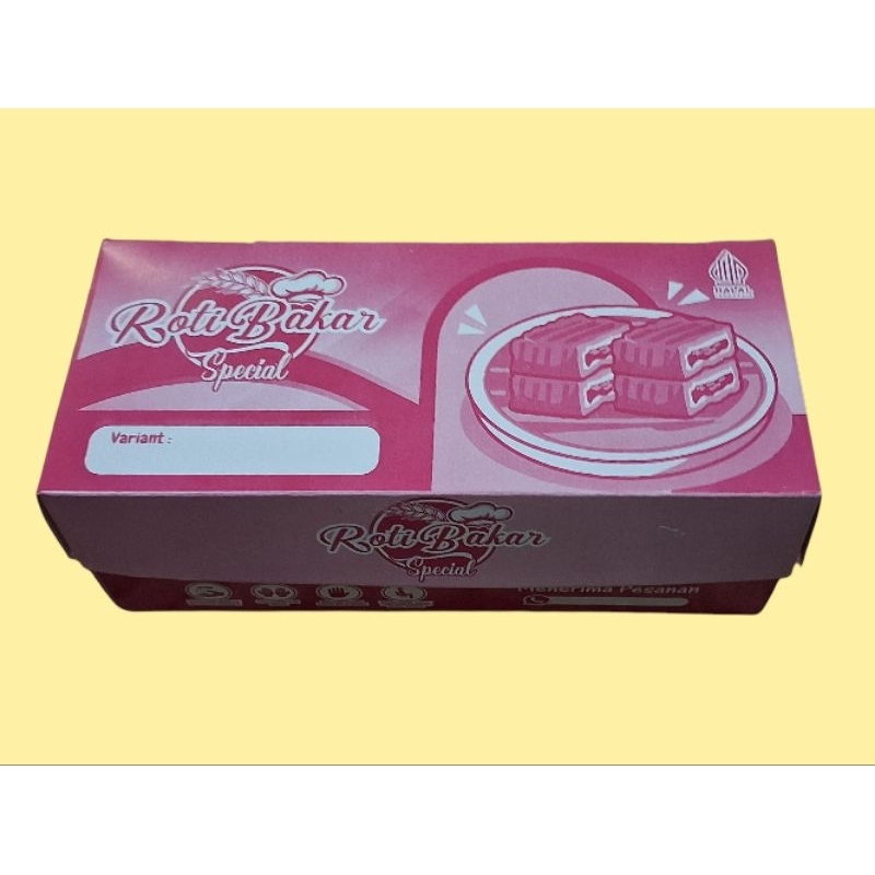 

New Desain dus Roti Bakar 1 warna merah gambar menarik isi 50