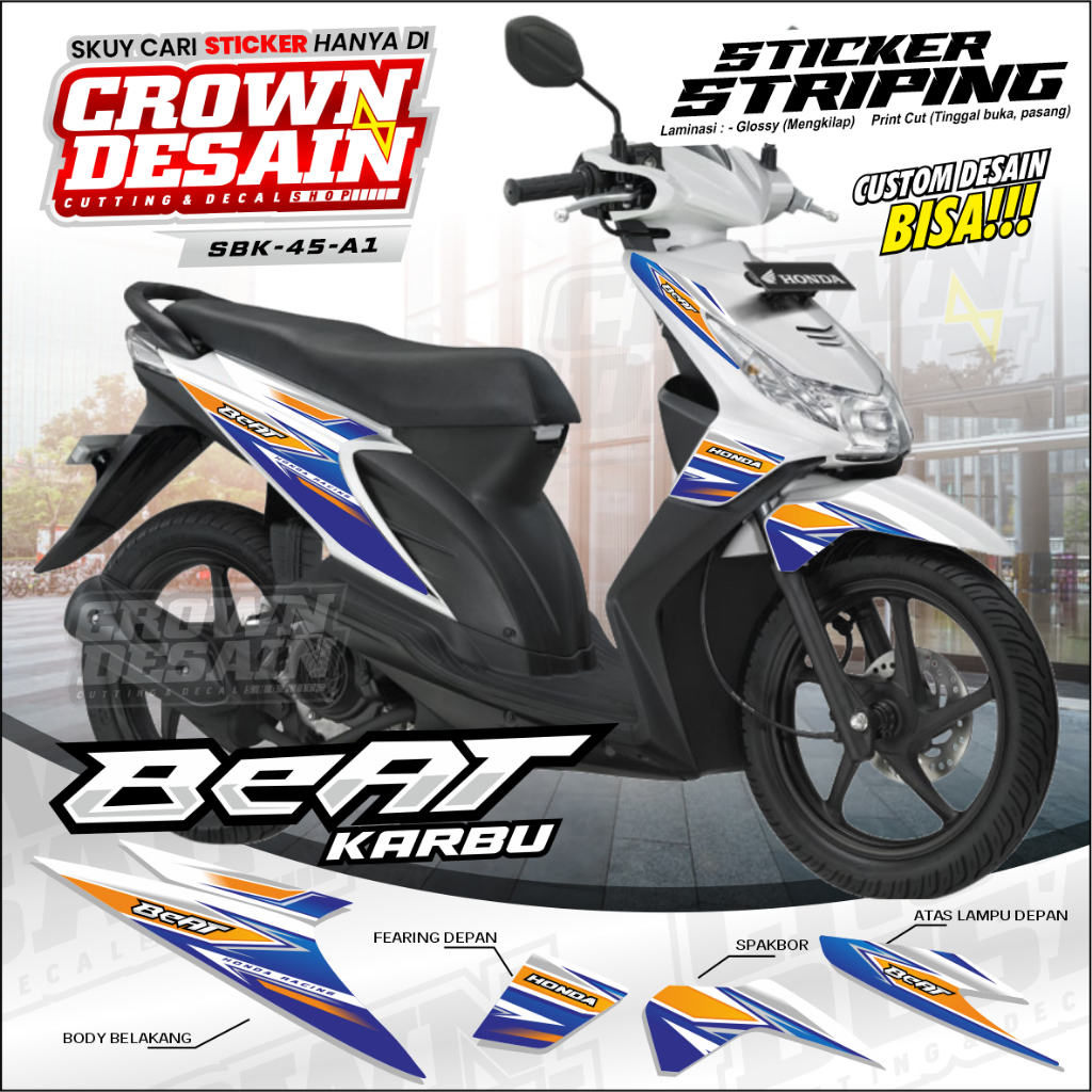 STRIPING BEAT KARBU - Sticker striping beat karbu / beat cw 2008 - striping honda beat