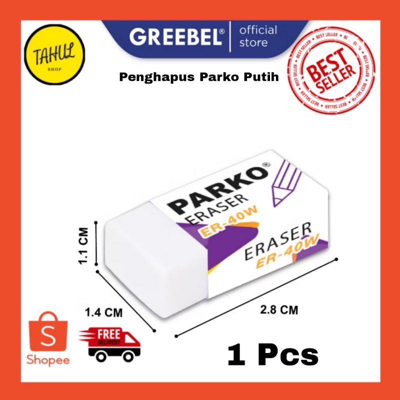 

1 Pcs !!! Penghapus PARKO Putih Eraser Stip Hapusan ER-40W (1 PCS) Penghapus Pensil / Alat Tulis Sekolah