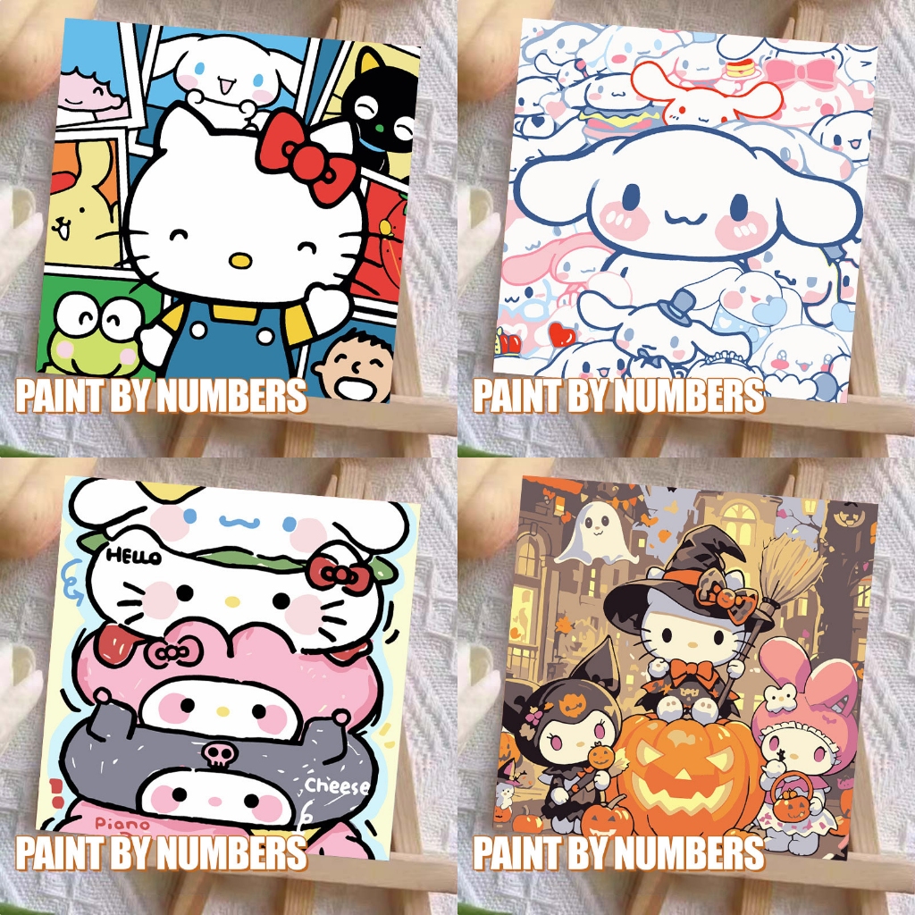 

[20X20] PAINT BY NUMBER PAINTING BY NUMBERS KIT DIY DIGITAL LUKISAN SERI V SANRIO KITTY POCHACCO