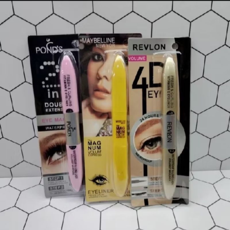 Mascara eyeliner waterproof 2in1