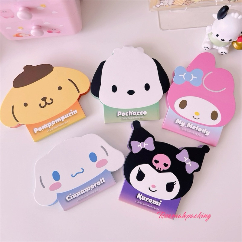 

Memo san*rio bentuk kepala karakter/ Melody kuromi Hellokitty Cinamoroll Pochacho