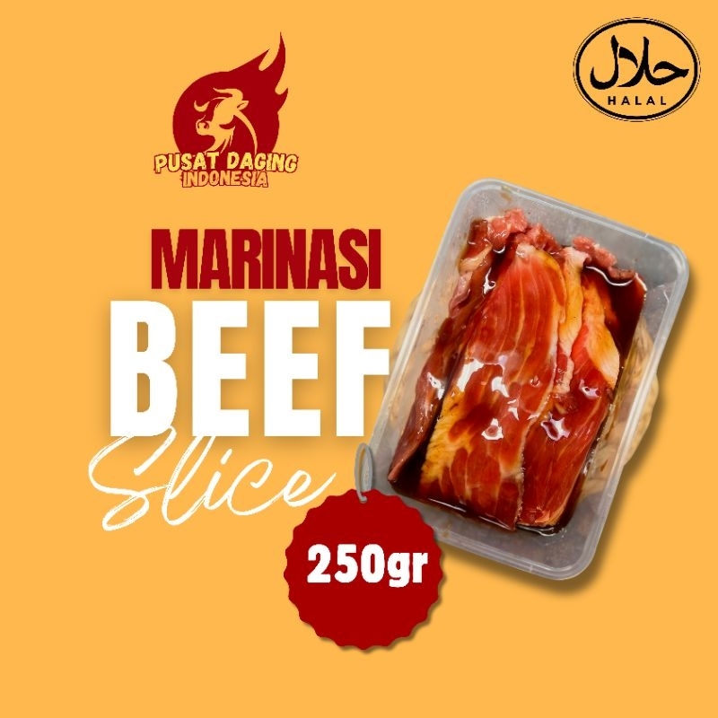 

Daging Sapi AUS Sliced beef/Sukiyaki/Yakiniku/Shabu beef 250gr Sudah marinasi
