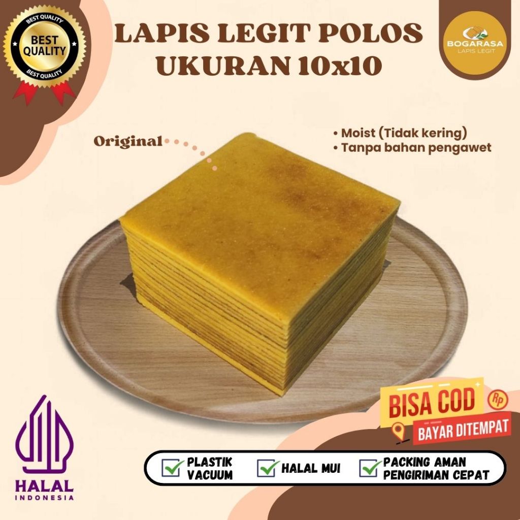

Lapis Legit Polos Lapis Legit Wisman Premium Bolu Legit Pilihan Varian Rasa Original ukuran 10x10