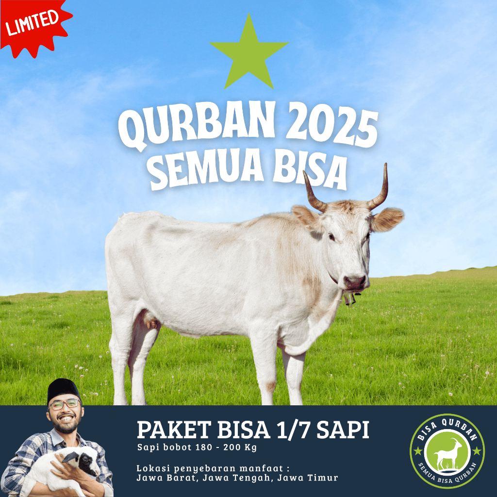 

Hewan Qurban Sapi Qurban Kurban Hidup 1/7 Sapi Tebar Paket Bisa Qurban