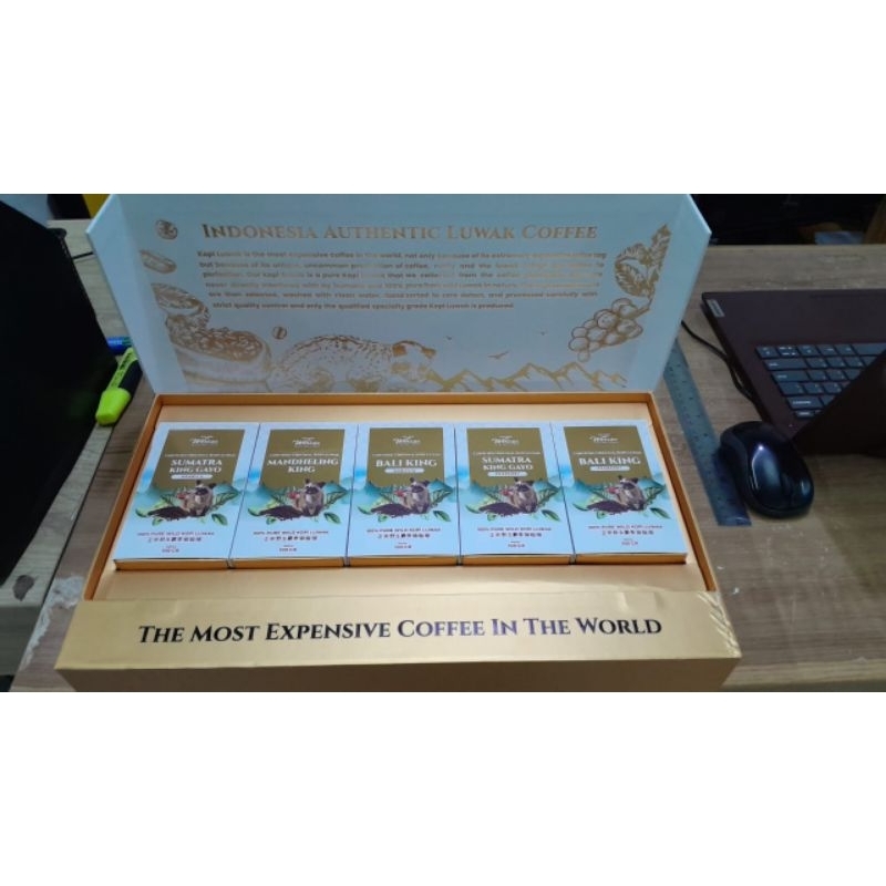 

Kopi Luwak Liar Paket Isi 5 Sumatran King Gayo Bali King Gayo dan Mandheling - Parcel Box - 猫屎咖啡