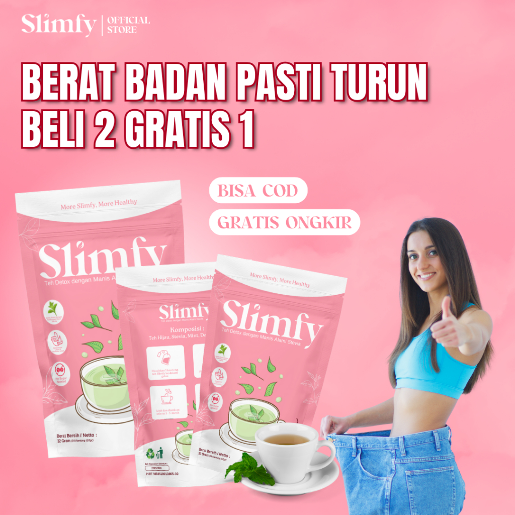 

teh diet slimfy [ promo 2 gratis 1 ] - teh pelangsing aman untuk busui | teh diet alami | teh detox