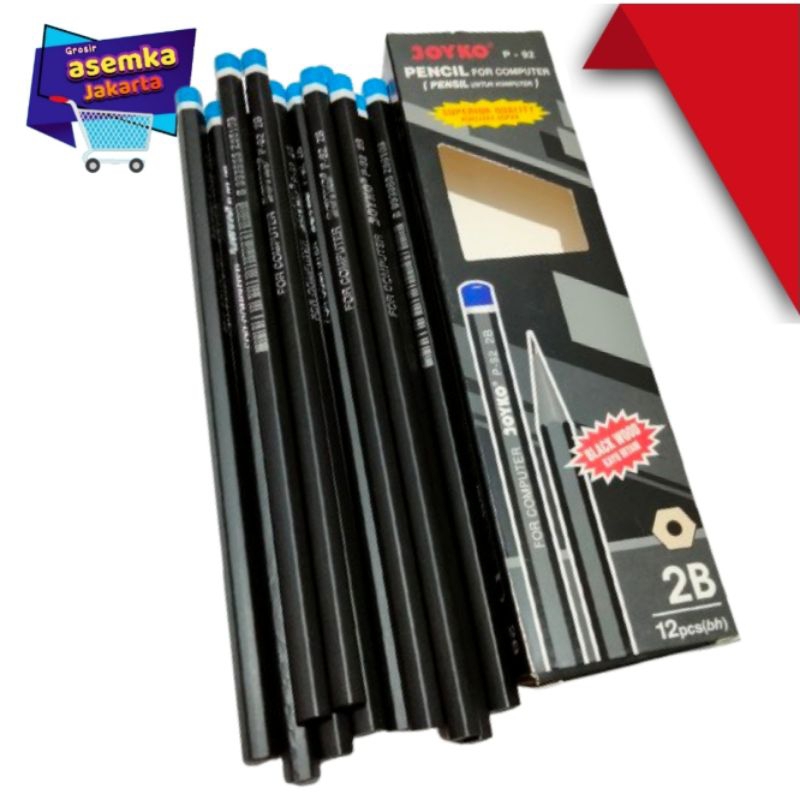 

Pencil Pensil Joyko P-92 2B Pensil Kayu Hitam Grosir 12pcs