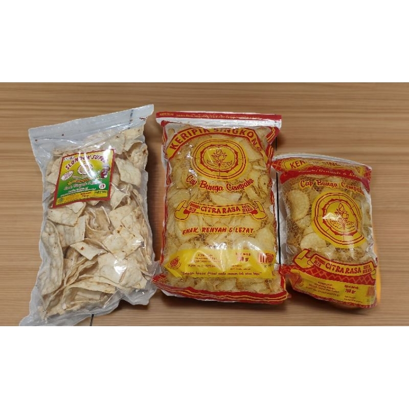 

Kripik Singkong Cap Bunga Cempaka 250 gram | Kripik enak, renyah, halal |
