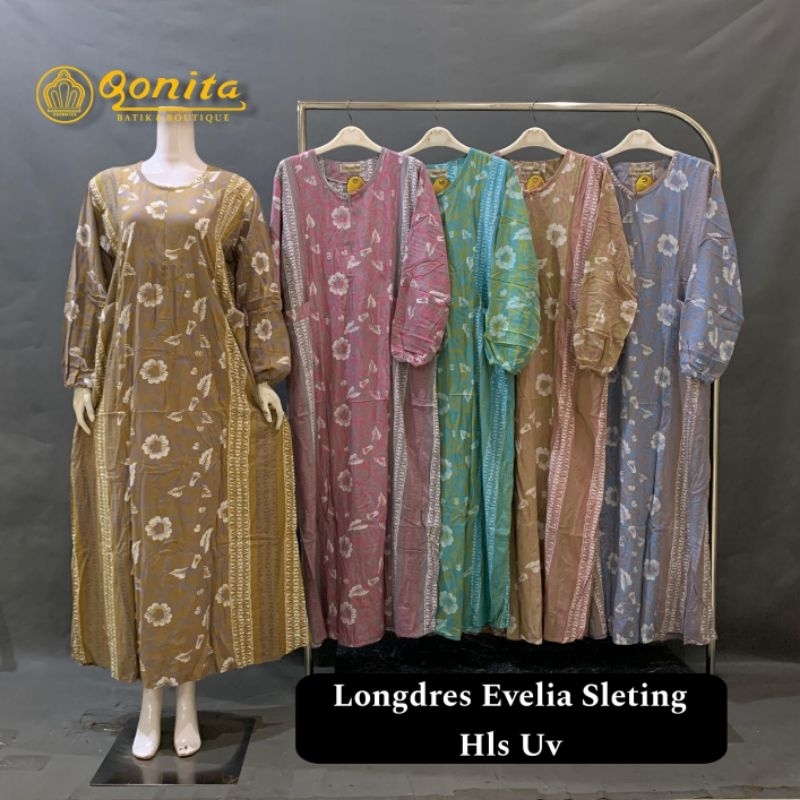 Daster Pekalongan Murah || Longdres Evelia Sleting Uv Qonita Batik || Daster Batik Pekalongan Ori ||