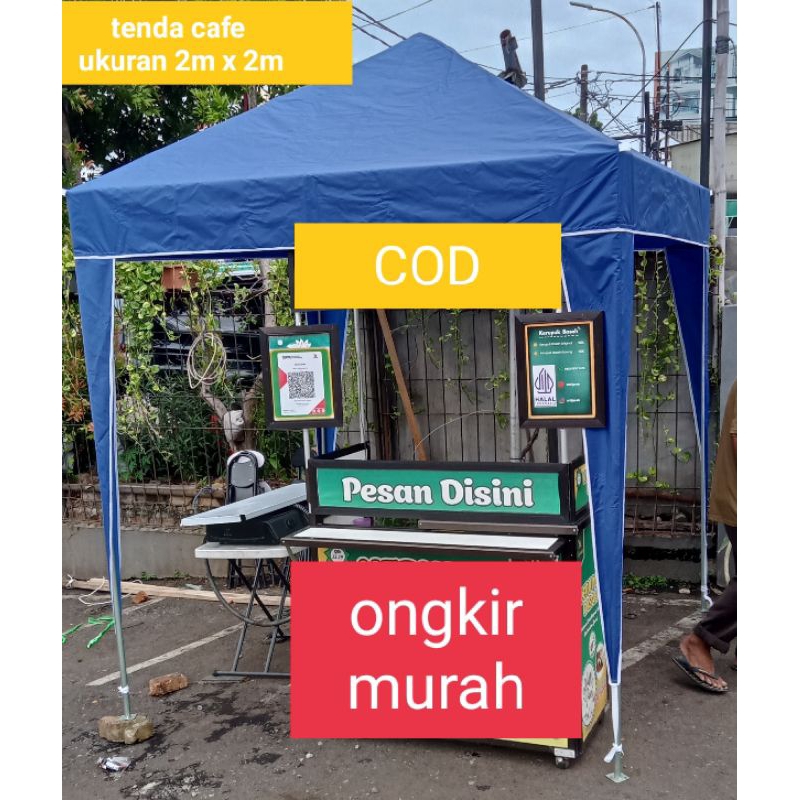 jual tenda ukuran 2m x 2m full set lengkap atap+rangka tinggl pakai